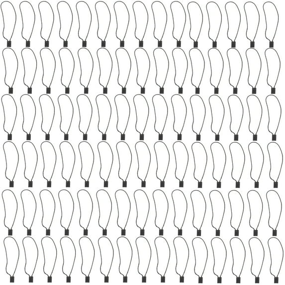 OUNONA 1000Pcs Black Shop Clothes Tags Hanging Ropes with Snap Lock for Secure Labeling