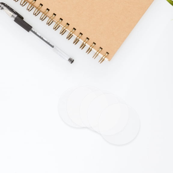 OUNONA Clear Round Badge Protectors PVC Covers, 100 Transparent Badge Holders, and Easy to Apply, Ideal for ID Cards and Name Tags