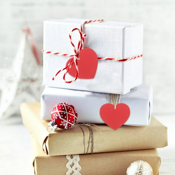 DRAFIDEEP 100Pcs Heart Paper Cutouts Red Valentine Day Tags Heart Shape Ornaments For Craft Projects And Weddings