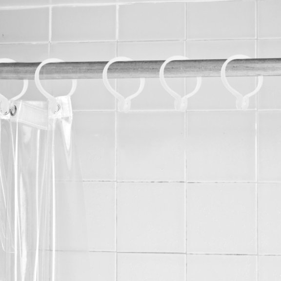 DRAFIDEEP 100pcs Curtain Hanging Rings Plastic Convenient Hanging ABS Round Design for Bathroom Curtains Use