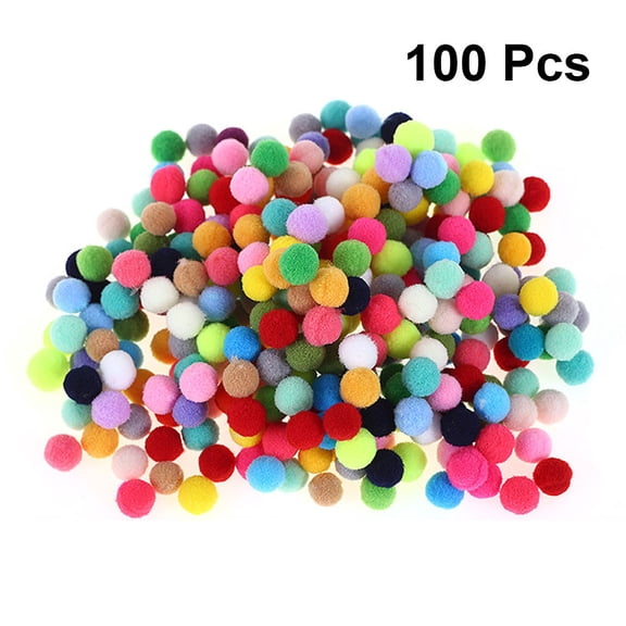DRAFIDEEP 100pcs Mini Pompoms For Crafts Polyester Assorted Colors Bag Decoration For Children's Playtime