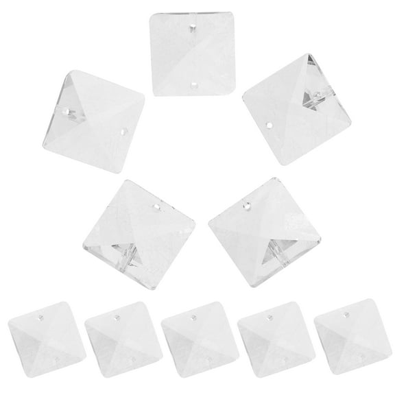 DRAFIDEEP 10Pcs Clear Acrylic Square Prism Pendant For Sun Catcher Crystal Decorative Prisms 14Mm