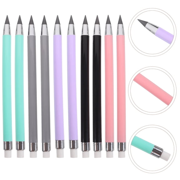 DRAFIDEEP 10Pcs Inkless Everlasting Pencils Assorted Color Drafting Supplies Comfortable Grip