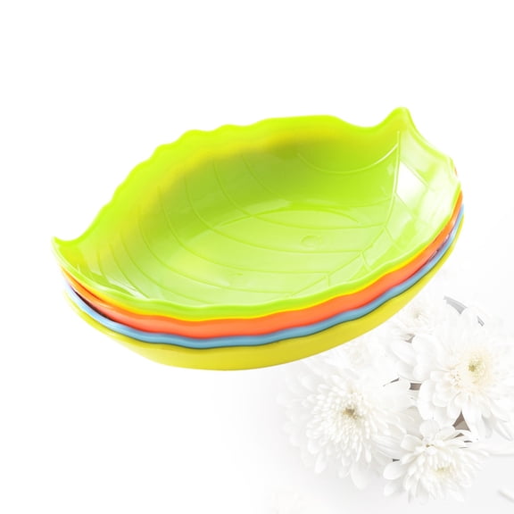 DRAFIDEEP 10Pcs Leaf Design Fruit Plate Sturdy Food Safe Candy Snack Dish for Home and Office