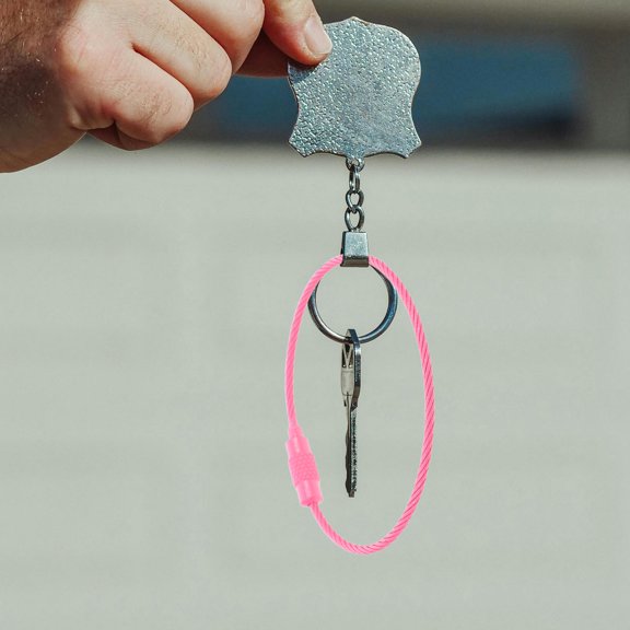DRAFIDEEP 10Pcs Pink Iron Key Chain Ring Metal Keychain Parts with Smooth Surface for Key Security and Decoration