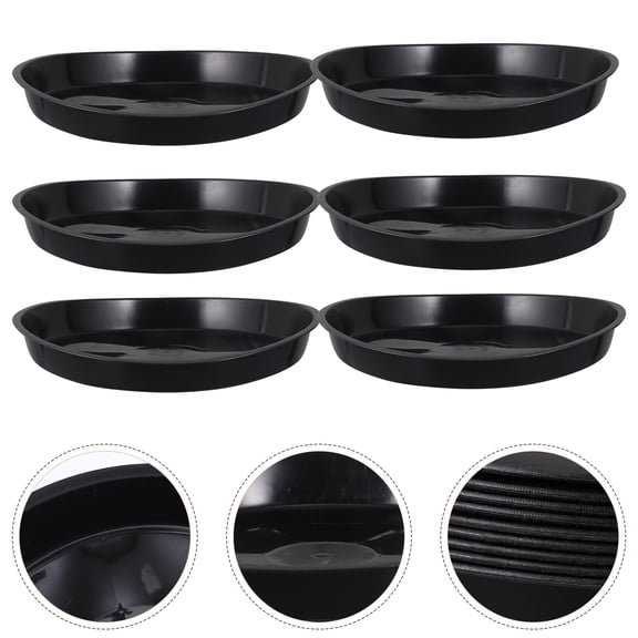 DRAFIDEEP 10Pcs Planter Pallet Bonsai Tray Black Plastic Material Flowerpot Bottom Pads 11.79In