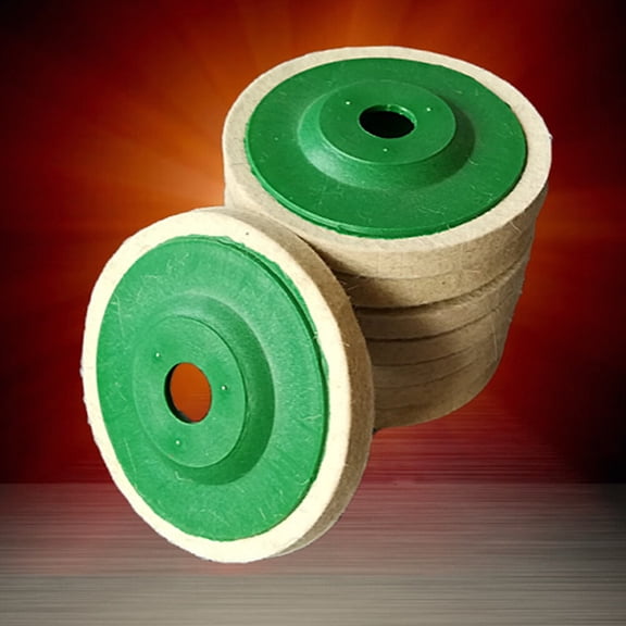 DRAFIDEEP 10Pcs Round Wool Abrasive Buffing Wheels for Non-Metallic Material 3.9x3.9in