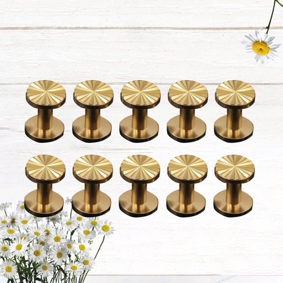 DRAFIDEEP 10-Pack Solid Brass Screw Belt Rivet Nails Heavy Duty Fasteners