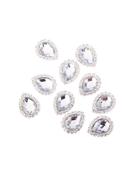 10Pcs Transparent DIY Crystal Jewelry Accessory Drop Shape for Elegant Decoration