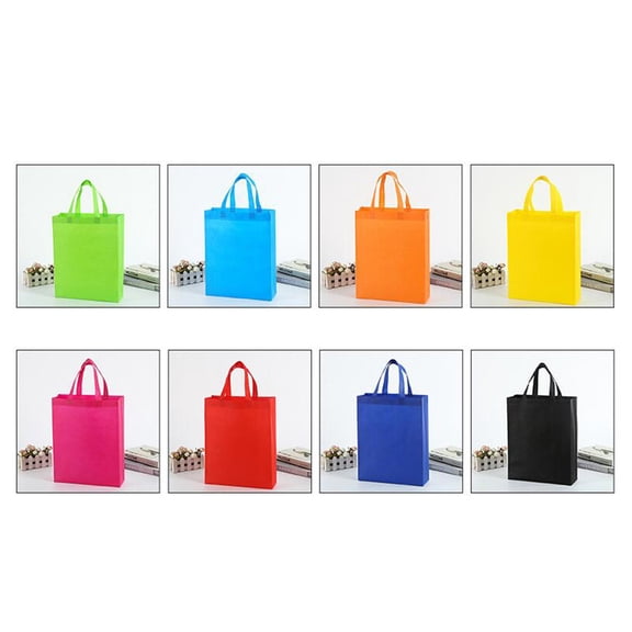 DRAFIDEEP 10pcs Reusable Tote Bags Non Woven Shopping Bags Mixed Colors For Sustainable Living And