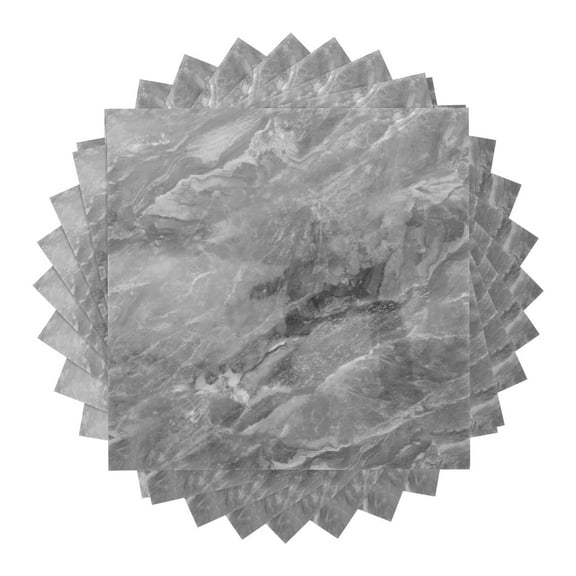 OUNONA Grey XPE Self-Adhesive Wall Tiles with Marble Texture for Home Kitchen Bathroom Decor