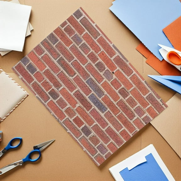 DRAFIDEEP 12 Sheets Stick On Brick Wallpaper for Home Decoration in Multi for Dollhouse Walls