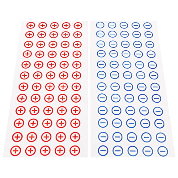 DRAFIDEEP Assorted Color PVC Polarity Sign Stickers for Electric Panel Labels 120Pcs