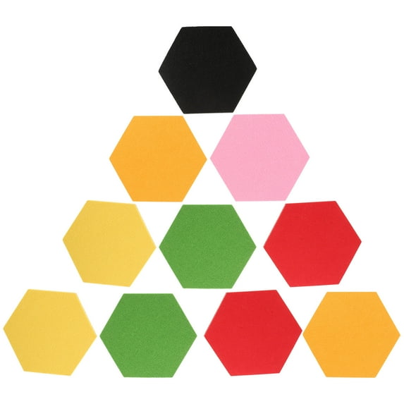 DRAFIDEEP 12PCS Hexagon Felt Wall Stickers Assorted Colors Self-Adhesive Decorative Decals for Classroom and Home Decor