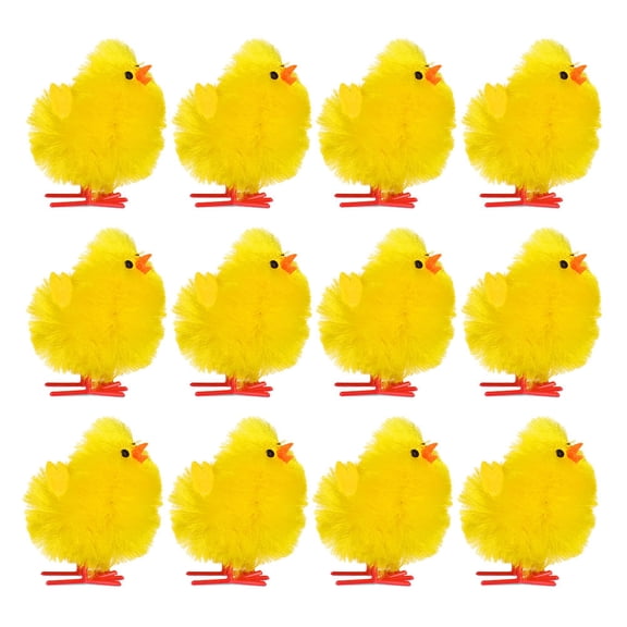 DRAFIDEEP 12Pcs Corrosion Resistant Yellow Easter Chick Figurines for Festive Home and Mall Decor