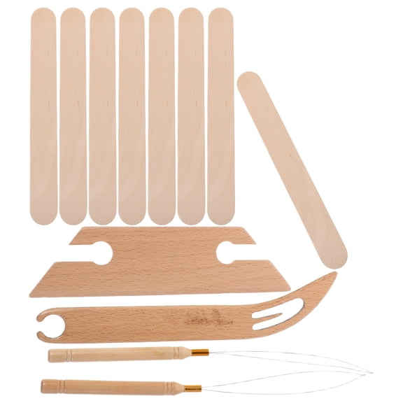 OUNONA Wooden Weaving Shuttle Kit Assorted Color for Weaving Projects