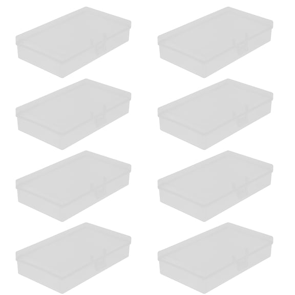 OUNONA Transparent PP Small Storage Box with Hinged Lid for Home 12Pcs