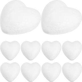 DRAFIDEEP 12 Pieces White Foam Heart Shapes for Wedding Decorations, Valentines Day, Crafts and Art Projects