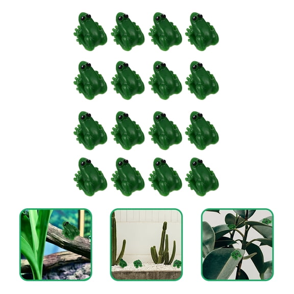 DRAFIDEEP 16 Pcs Frogs Figurines Green Resin Dollhouse Decor for Creativity Development