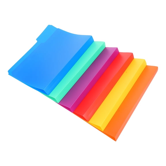 DRAFIDEEP 18pcs Colorful Document Folders School Pink Report Files Neon Plastic Folders