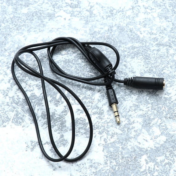 DRAFIDEEP 1 Meter 35mm Stereo Audio Extension Cable with Volume Control, Hard Plastic and Copper Wire, Black