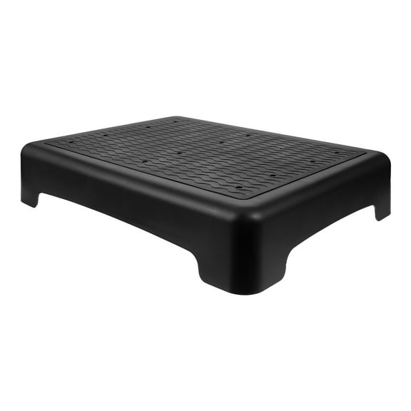DRAFIDEEP 1Pack Black Plastic Step Stool for Elderly Bathroom Use Anti-slip Stackable Durable 16.5x13x3.3in