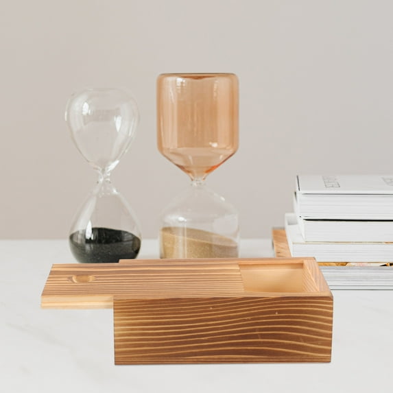 DRAFIDEEP 1Pack Jewelry Storage Box For Women In Brown Color With Sliding Lid Decorative Box With Hinged Lid