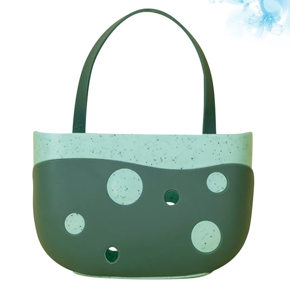 DRAFIDEEP 1Pack Kitchen Storage Holder Rectangular Green PP Storage Basket 14.2x3.6in for Housewives