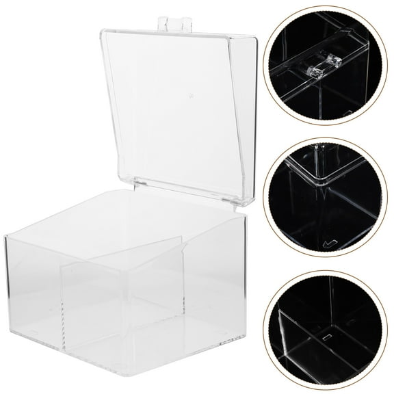 DRAFIDEEP 1Pack Modern Card Container Transparent for Office Use with Two Compartments