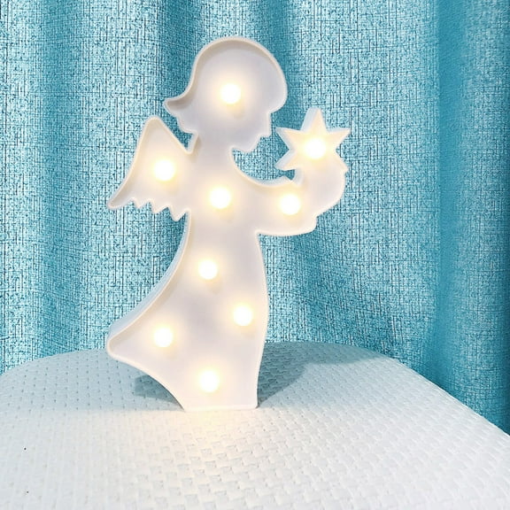 DRAFIDEEP 1Pack Night Light for Kids in Angel Form with LED Powered by 2 AA Batteries