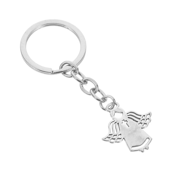 DRAFIDEEP 1Pack Novelty Keyrings Silver Color Wing Shape Metal Key Chain Pendant Everyday Use