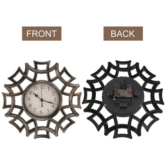 DRAFIDEEP 1Pack Round Shape Wall Clock Black Plastic PVC Silent for Living Room Kitchen Bedroom