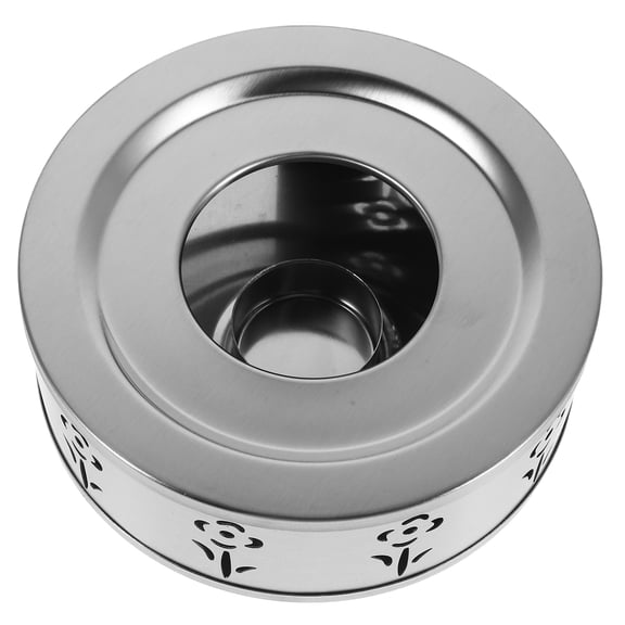 OUNONA Stainless Steel Tea Warmer with Stylish Floral Pattern, Ideal for Indoor and Outdoor Tea Brewing