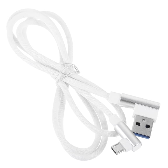 DRAFIDEEP 1-Pack White USB Charging Cable with 90 Degree Metal Connector for Data Transfer in Tight Spaces
