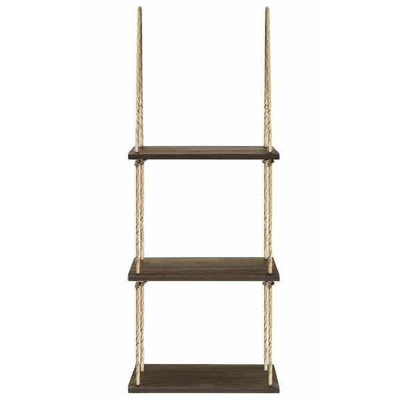 DRAFIDEEP 1Pack Wall Mounted Corner Storage Rack 40X20CM Brown Composite Material for Home and Office Use