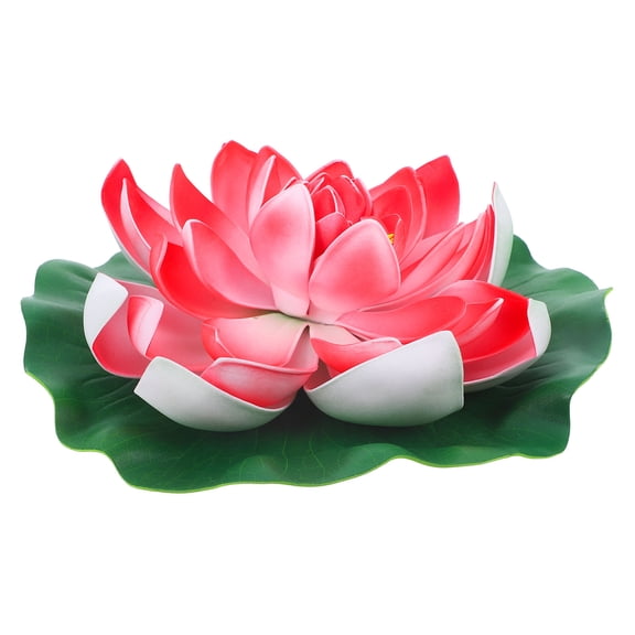 DRAFIDEEP 1Pc Artificial Floating Lotus Red Pond Decor Eva Material for Garden Patio Use