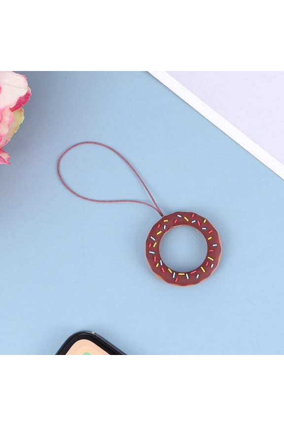 1Pc Brown Donut Shape Lanyard for Phone and Keychain with Anti Theft Feature