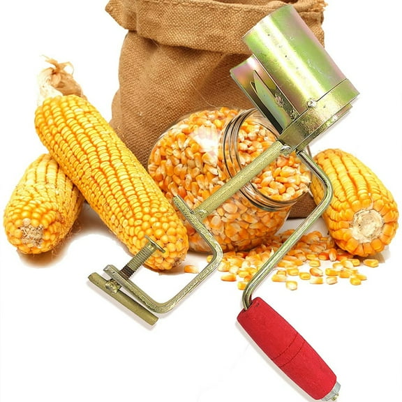 DRAFIDEEP 1Pc Handy Iron Corn Sheller Small Household Corn Thresher (Golden)