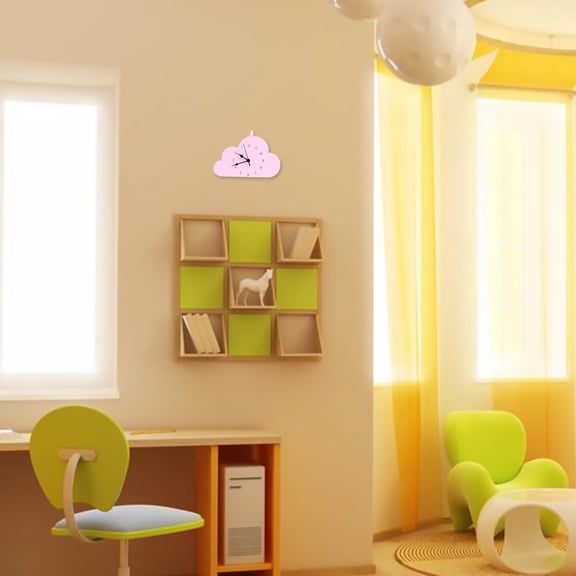 DRAFIDEEP 1Pc Pink Cloud Shaped Clock with Exposed Hands for Bedroom Or Home Desktop