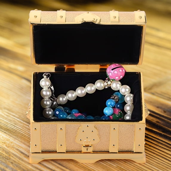 DRAFIDEEP 1Pc Portable Vintage Jewelry Box Decorative Storage Case For Women 7x5x5Cm Zinc Alloy Material