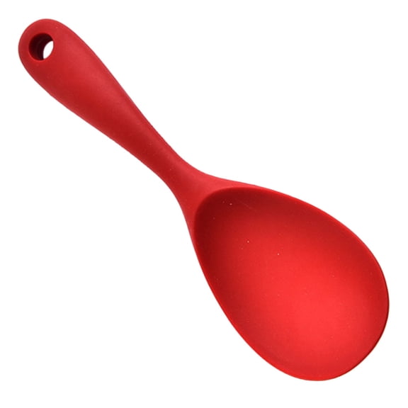 DRAFIDEEP 1Pc Red Silicone Rice Spoon Non Stick Standable Kitchen Cooking Aid