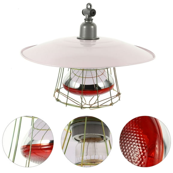DRAFIDEEP 1Pc Round Heating Lamp for Small Dog House Heater with Metal Material and Waterproof Feature 11.8X11.8X9.8In
