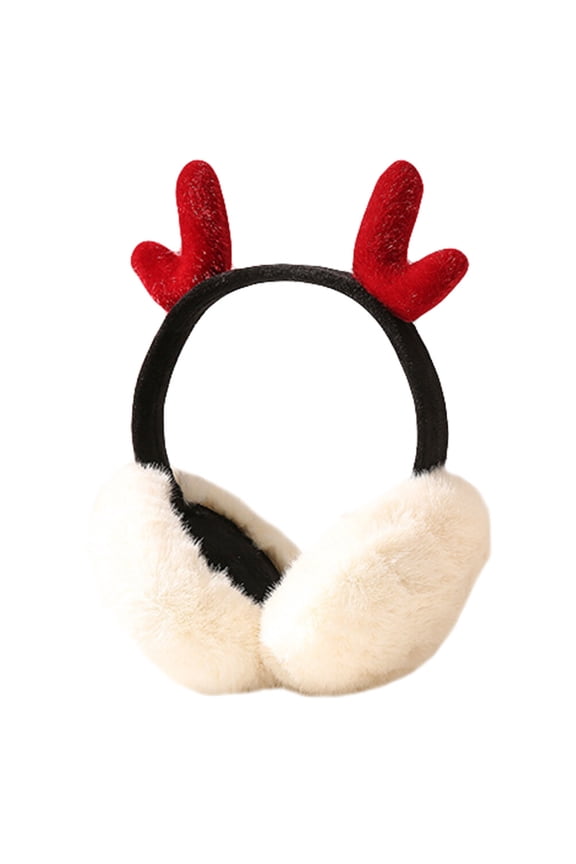 1Pc Soft Ear Muffs Women Winter Style Warmth Protection Antler Design