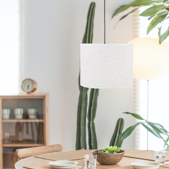 DRAFIDEEP 1Pc Stable White Linen Lamp Shade to Soften Light for Home Decoration