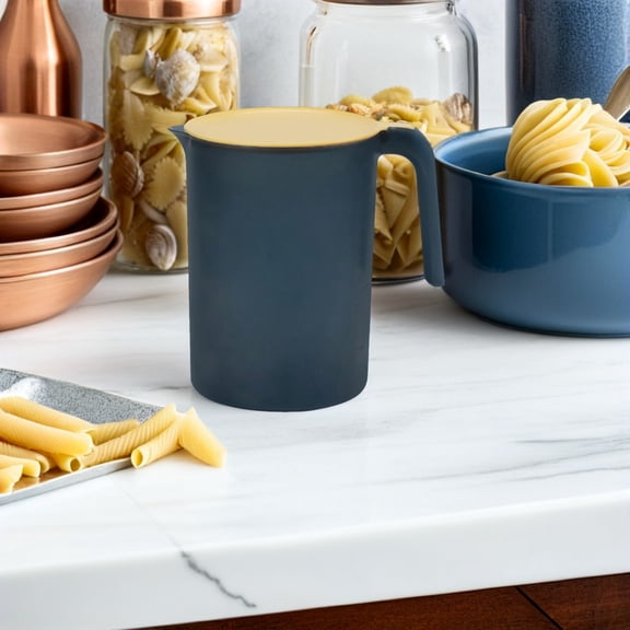 DRAFIDEEP Plastic Cold Water Kettle Blue with Lid Handle Design for Use 1Pc