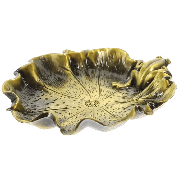 DRAFIDEEP 1Pcs Decorative Golden Copper Leaf Shape Ink Dish For Calligraphy And Home Decoration