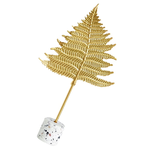 DRAFIDEEP 1Pcs Golden Metal Leaf Shaped Ornament for Home and Office Tabletop Decor European Style