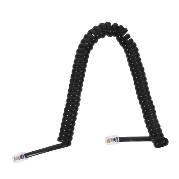 DRAFIDEEP Black Curly Telephone Cable with PVC Jacket and Copper Wire for Home and Office Phone Connections