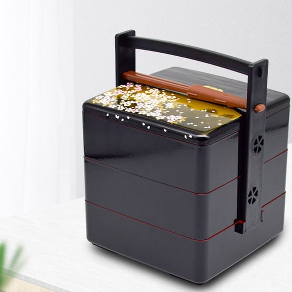 DRAFIDEEP 1 Set Sushi Packaging Boxes Black Sealed Portable Meal Box General Users