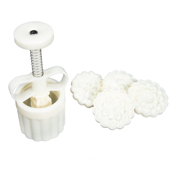 DRAFIDEEP 1Set Cantonese Style Moon Cake Molds Hand Pressed for Mid Autumn Festival